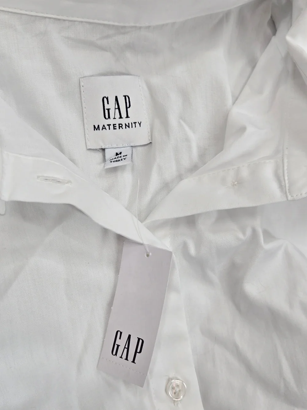 NWT GAP Maternity Popover Shirt Small White 8505 - Picture 6 of 11
